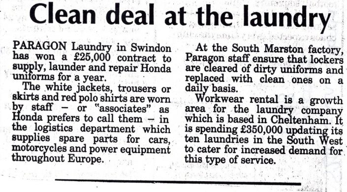 S 22 – Newspaper, Gaining Honda Contract 1993